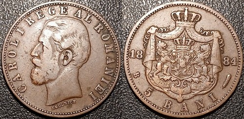 Romania carol bani 1884 b - bani,
