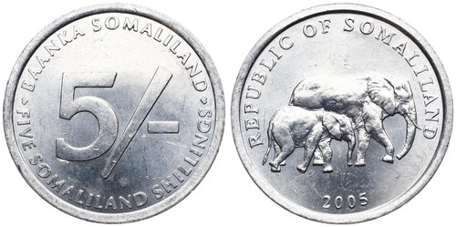 Somaliland scellini 2005 - -, 5